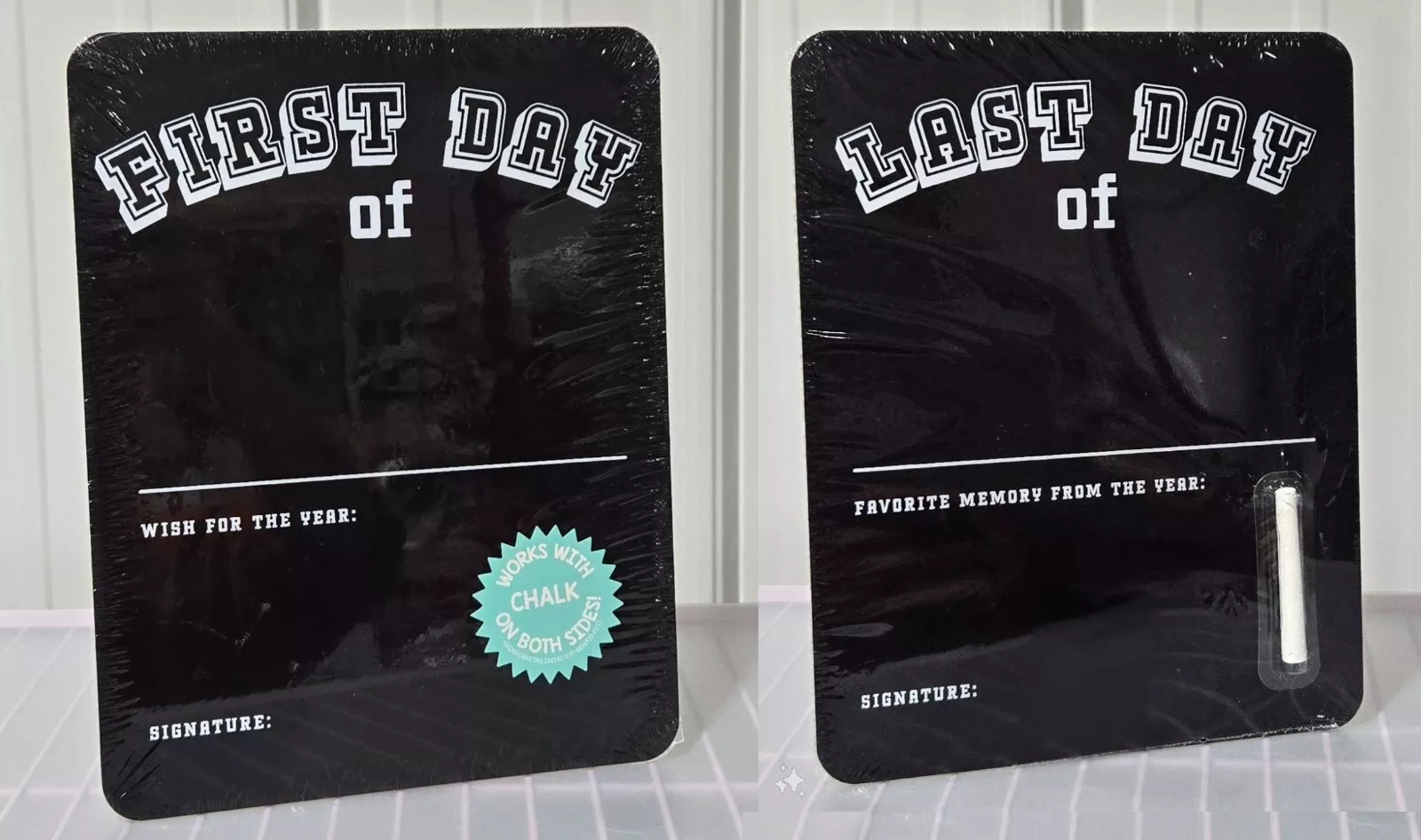 First Day & Last Day Of School 11.5" X 9" Dual Sided Student Teacher Chalkboard