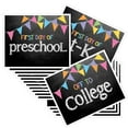 thumbnail image 1 of First Day & Last Day of School Photo Prop Signs, 10.5"x 8.5", Pastel Flags Chalkboard, 17-Grade: Preschool, Pre-K, T-K, Kindergarten, 1st-12th Grades to College, 1 of 5