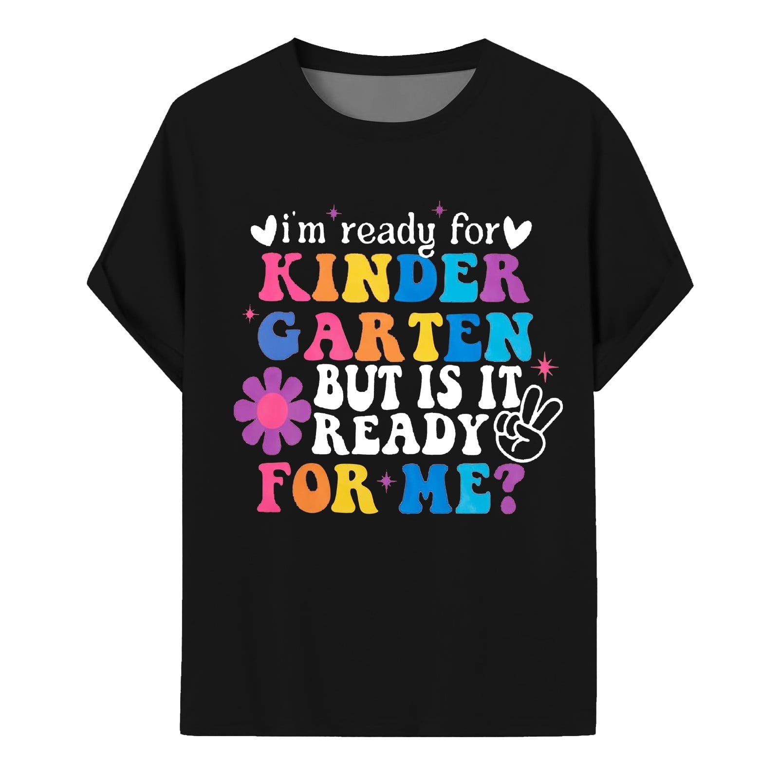 Top for Girls Size 45 First Day Of Kindergarten Shirt Toddler First