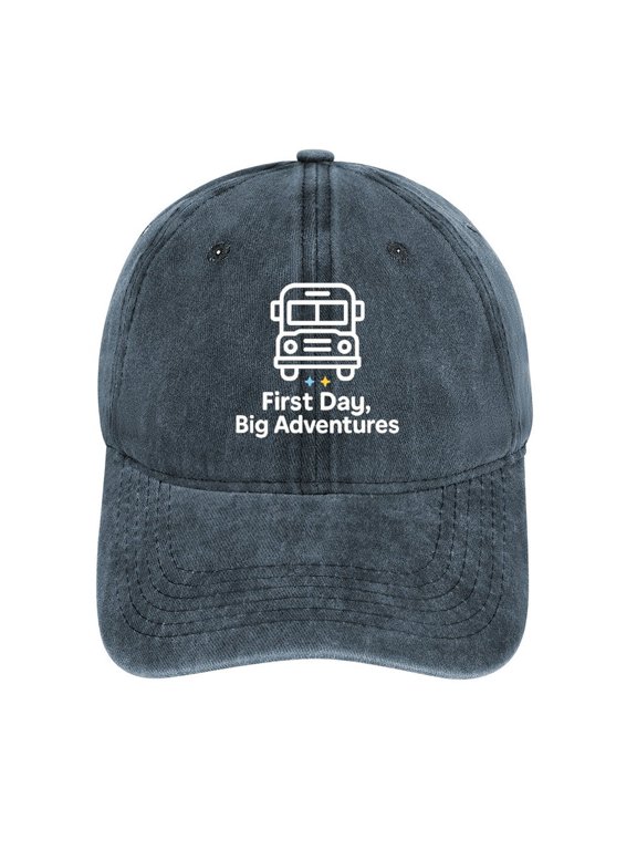 First Day Of School Navy Baseball Cap for Men Women, Adjustable Snapback Hats Cotton Hat