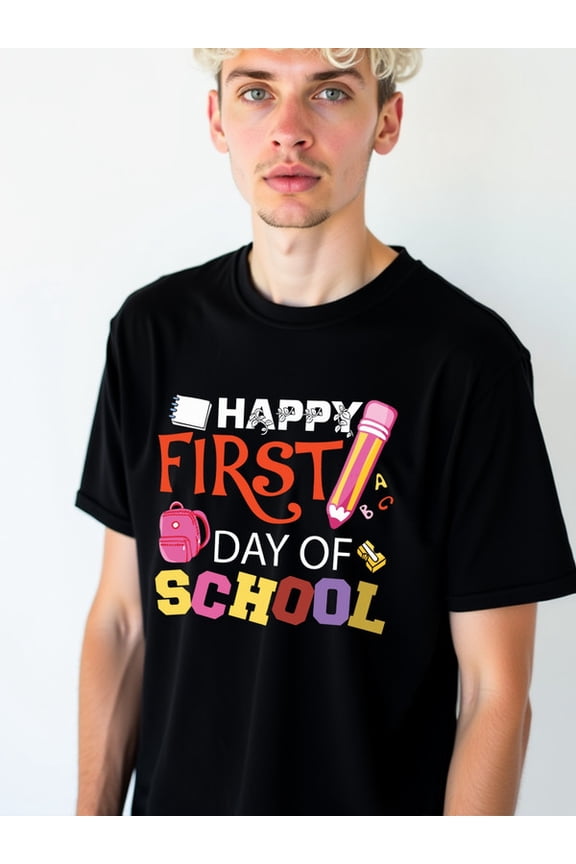 First Day School Fun Tee men's t-shirt black elegant graphic Hip-hop street style Stylish summer outerwear Funny Unisex Shirt Graphic Tee tshirts