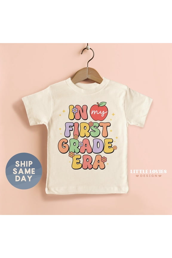 First Day Of School Shirt, In My First Grade Era Toddler Shirt, Groovy Toddler Shirt, 1St Grade Back To School Kids Shirt, TODDLER SHORT SLEEVE TEE BELLA CANVAS 3001T