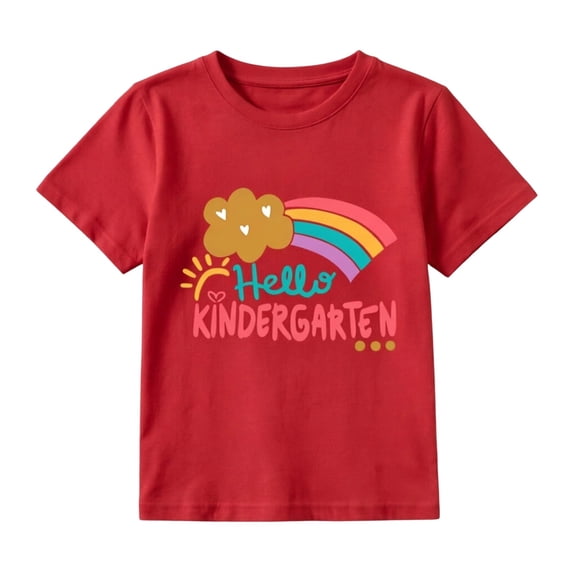 First Day of Kindergarten Shirt for Boys Girls Hello Kindergarten Pencil Dinosaur Toddler Kids Back to School Outfit