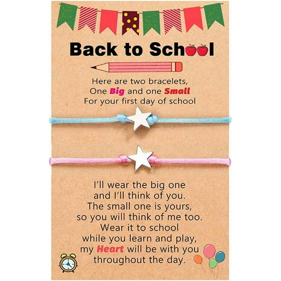 First Day of School Bracelet Back to School Bracelet Mommy and Me Matching Wish Bracelets Set Back to Schools Gifts Stuff Decorations