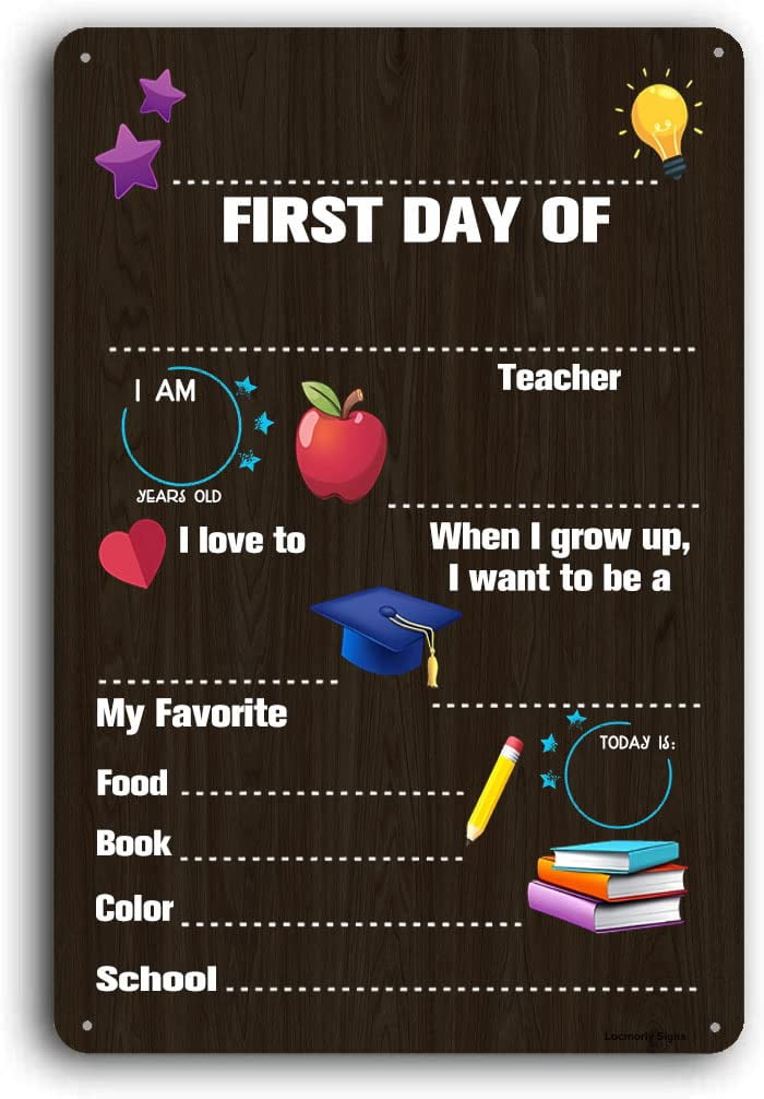 First Day of School Chalkboard Sign, Reusable Back to School Photo Prop ...