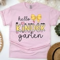 thumbnail image 1 of First Day of School Kindergarten Teacher Shirt – Hello Kindergarten T-Shirt, Light Pink, Size L, 1 of 6