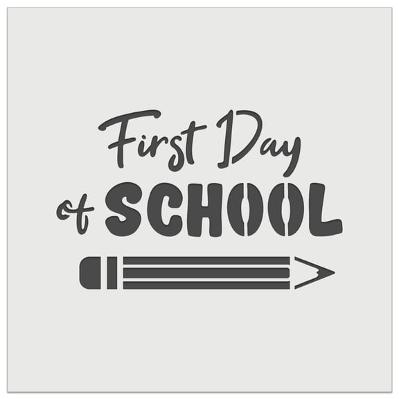First Day of School Pencil DIY Cookie Wall Craft Stencil - 3.5 Inch