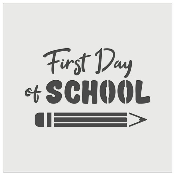 First Day of School Pencil DIY Cookie Wall Craft Stencil - 3.5 Inch