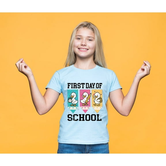 First Day of School Shirt for Girls – Duck Cartoon Design – Gift for Back to school