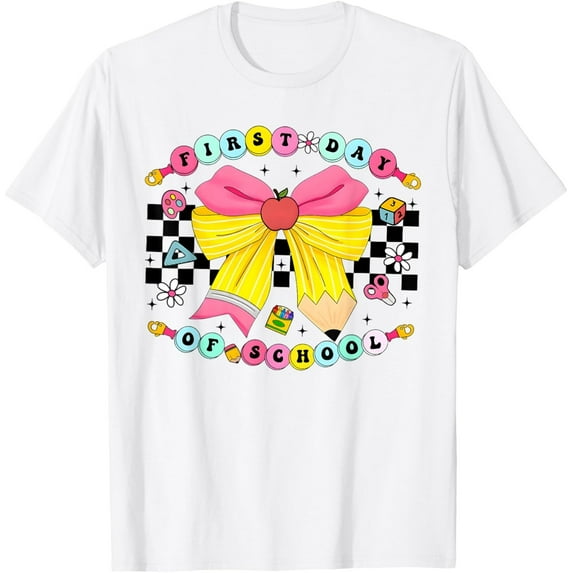 First Day of School T-Shirt – Inspirational Teacher Coquette Bow Shirt for Kids