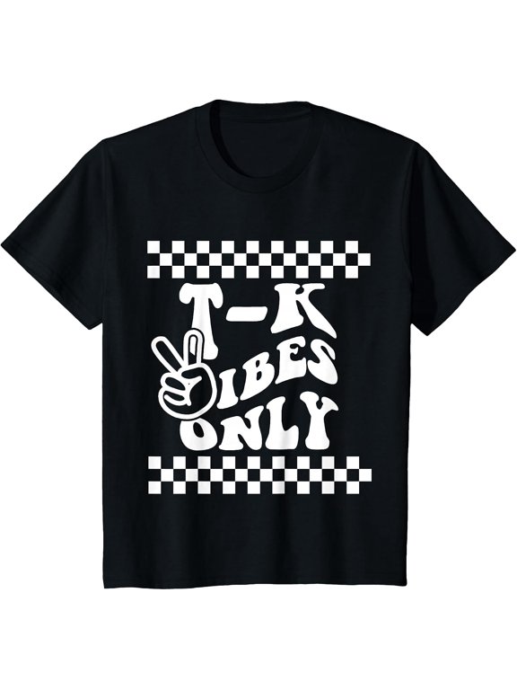 First Day of TK Vibes Only Retro Girl T K School Toddler Boy T-Shirt, T-Shirt for Kids Youth, 180gsm, 100% Cotton