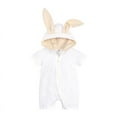 thumbnail image 1 of My First Easter Baby Girl Outfit Toddler Solid Easter Zipper Hooded Rabbit Bunny Romper Jumpsuit Easter Baby Girl Outfit White 3 Months-6 Months, 1 of 6