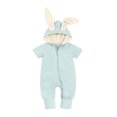 thumbnail image 1 of My First Easter Baby Girl Outfit Toddler Solid Zipper Hooded Rabbit Bunny Romper Jumpsuit Playsuit Sunsuit Boys Easter Shirt Green 0 Months-3 Months, 1 of 7