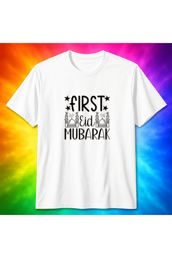 First Eid Mubarak T-Shirt - Muslim Islamic Holiday Gift T-shirt, for men & women, S-5XL