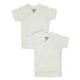 thumbnail image 1 of First Essentials Baby Unisex 2-Pack Short-Sleeved Snap Shirts - white, newborn (Newborn), 1 of 2