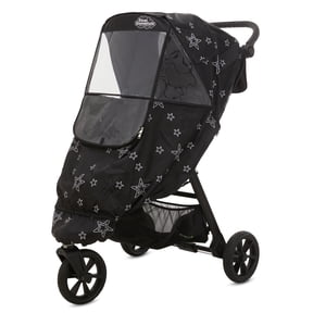 First Essentials Stroller Rain Cover Universal, Baby Travel Weather Shield, Windproof Waterproof, Protect from Dust Snow (Black)