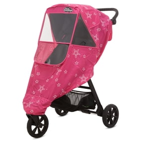 First Essentials Stroller Rain Cover Universal, Baby Travel Weather Shield, Windproof Waterproof, Protect from Dust Snow (Pink)