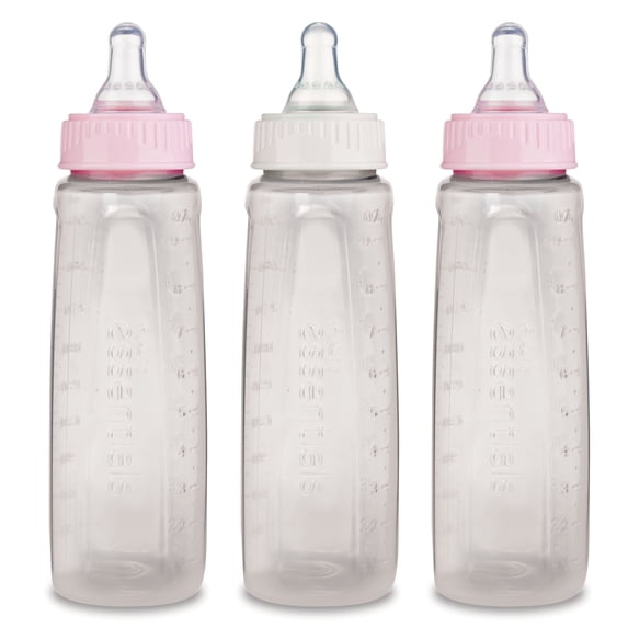First Essentials by NUK Clear View® Bottle, 9 oz., Medium Flow, 3-Pack, Colors May Vary