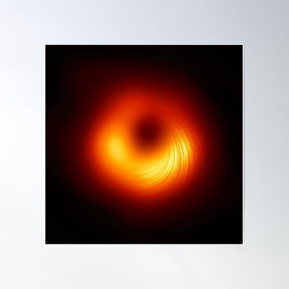 First Ever Image Of A Black Hole In Polarized Light (8K Resolution) Poster Wall Art, Modern Wall Decor For Living Room Bedroom, 24x24 UNFRAMED