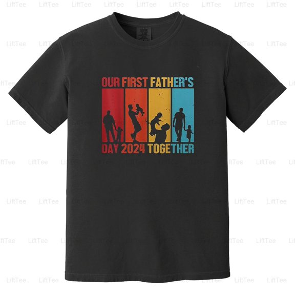 First Father's Day Est 2024 Together Time Dad New Parent Love Expecting Comfort Color T-Shirt Unisex, up to 4XL