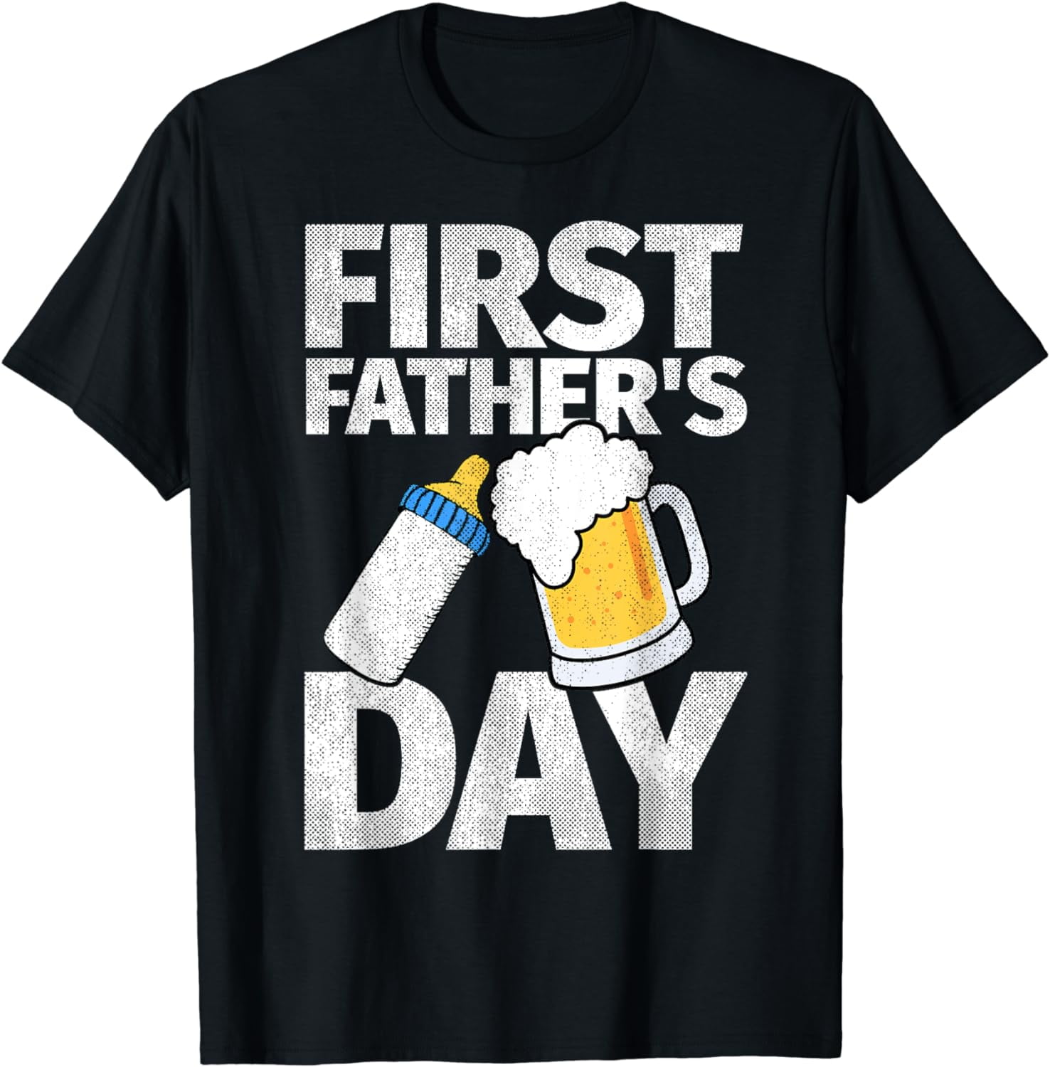 first-father-s-day-gift-beer-baby-bottle-daddy-2024-dad-joke-t-shirt