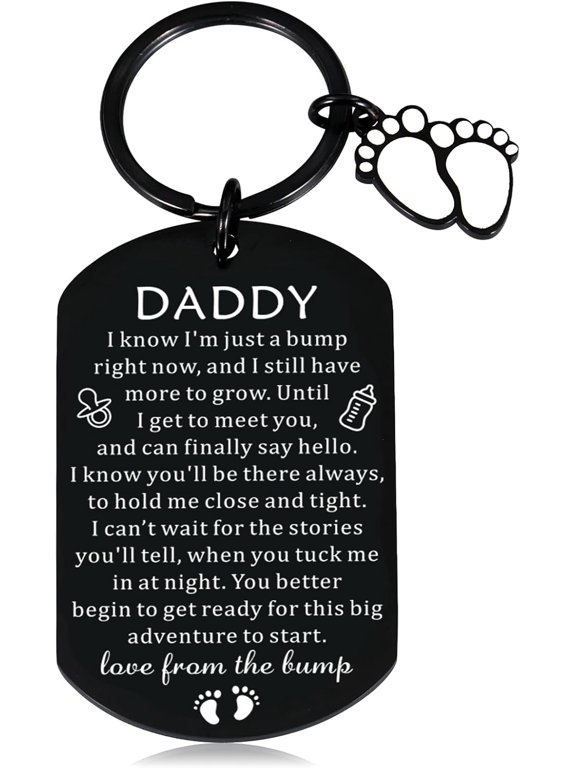 First Father's Day Gift for New Dad Funny New Fathers Day for Newborn Dad First Time Dad to Be Keychain Gift for Husband from Wife Baby Pregnancy Announcement Gift Dad Birthday Christmas Gift