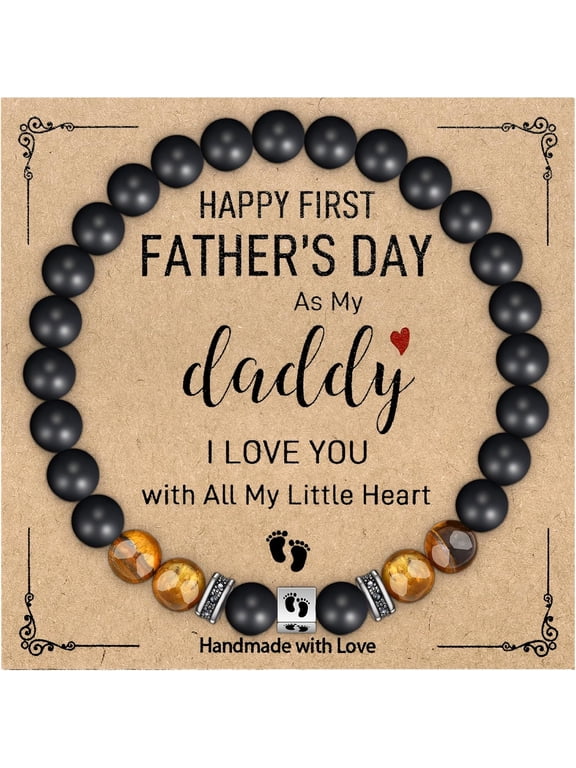 First Father's Day Gifts for New Dad, First Time Dad Gifts, New Dad Gifts for Men, Dad to be Bracelet Gifts from Wife as Anniversary Christmas Gifts for Him