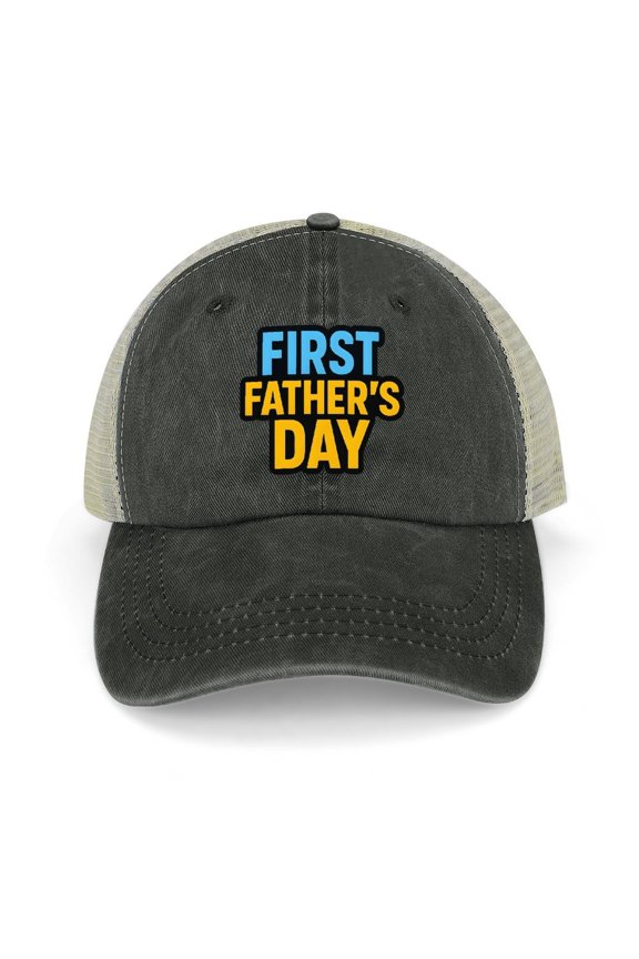 First Fathers Day Black Classic Unisex Cotton Adjustable Baseball Cap – Plain Dad Hat