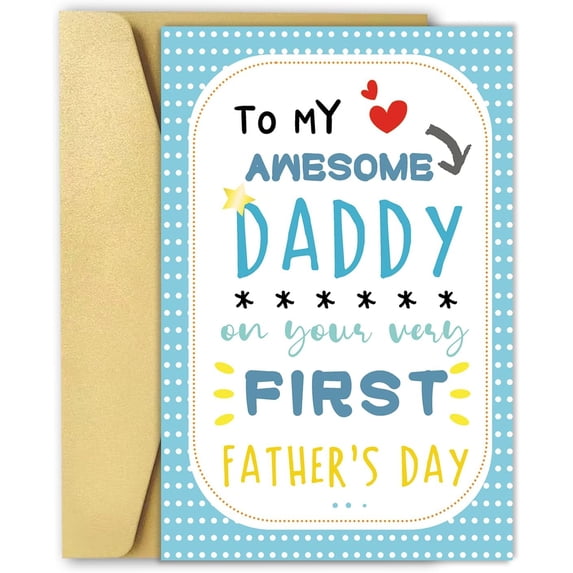 First Fathers Day Card, Happy Fathers Day for New Dad, 1st Fathers Day Gift from Baby Girl Boy