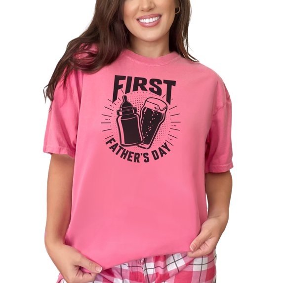 First Fathers Day Gift Idea, Crunchberry Comfort Colors T-Shirt, XL