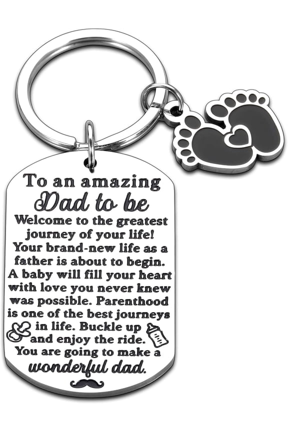 First Fathers Day Keychain Gifts for New Dad, New Dad Gifts for Expecting Dad's, Expectant Dad Gifts, Dad to Be Gifts for Men, Announce Pregnancy Gifts Baby Shower Gender Reveal Christmas Birthday