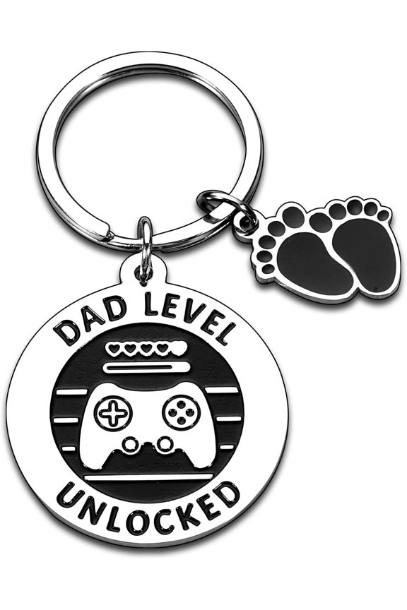 First Fathers Day Keychain Gifts for New Dad, Pregnancy Announcement Gifts for Expectant Dads New Dads, New Dad Gifts, Dad to Be Gifts for Men, Dad Level Unlocked Keychain Baby Shower Gender Reveal
