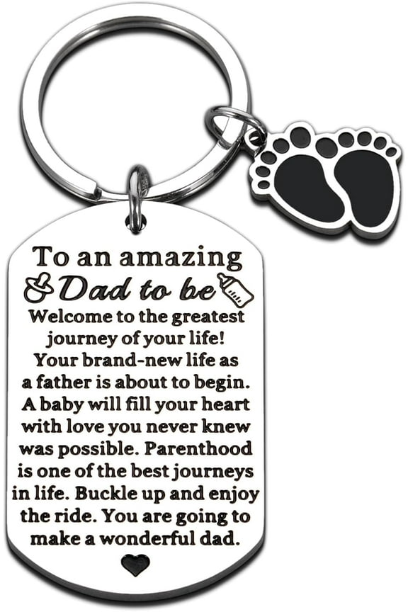First Fathers Day for New Daddy, First Time Dad to Be Gifts, Gender Reveal Gifts for Expecting Dad, from Baby Daddy to Be Keychain