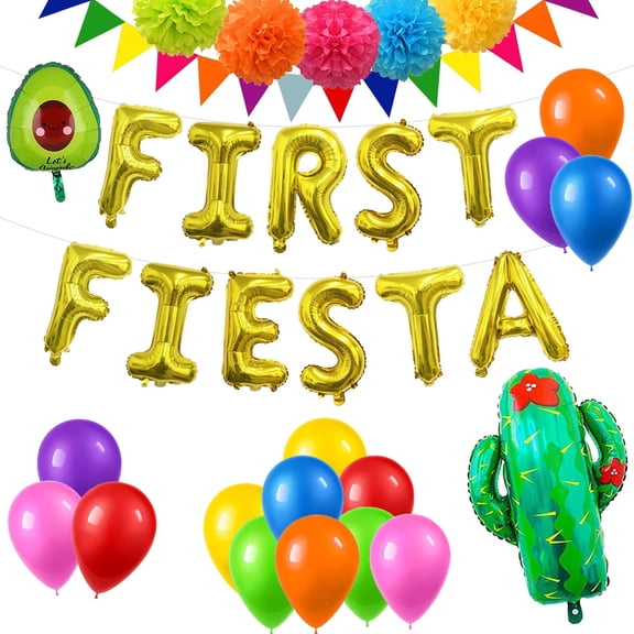 First Fiesta Birthday Decorations First Fiesta Balloons Mexican Party Supplies Decorations Packages 1st Birthday Party Supplies First Fiesta Party Supplies Cactus Balloons Cinco De Mayo Y114