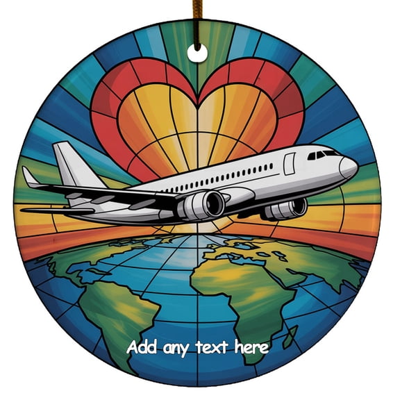 First Flight Travel Ornament Custom Text Ornament for Man, Woman, Family & Friends, Christmas 2025 Tree Decoration