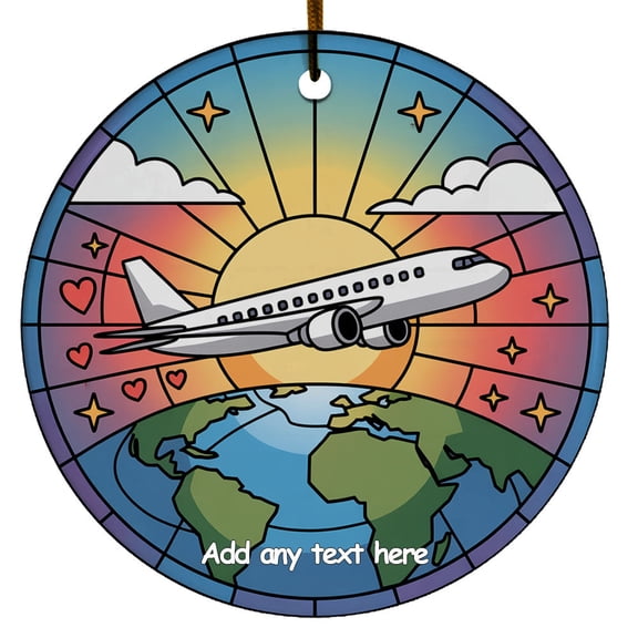 First Flight Travel Ornament Customizable Ornament for Family, Friends, Man & Woman, Christmas 2025 Tree Decoration