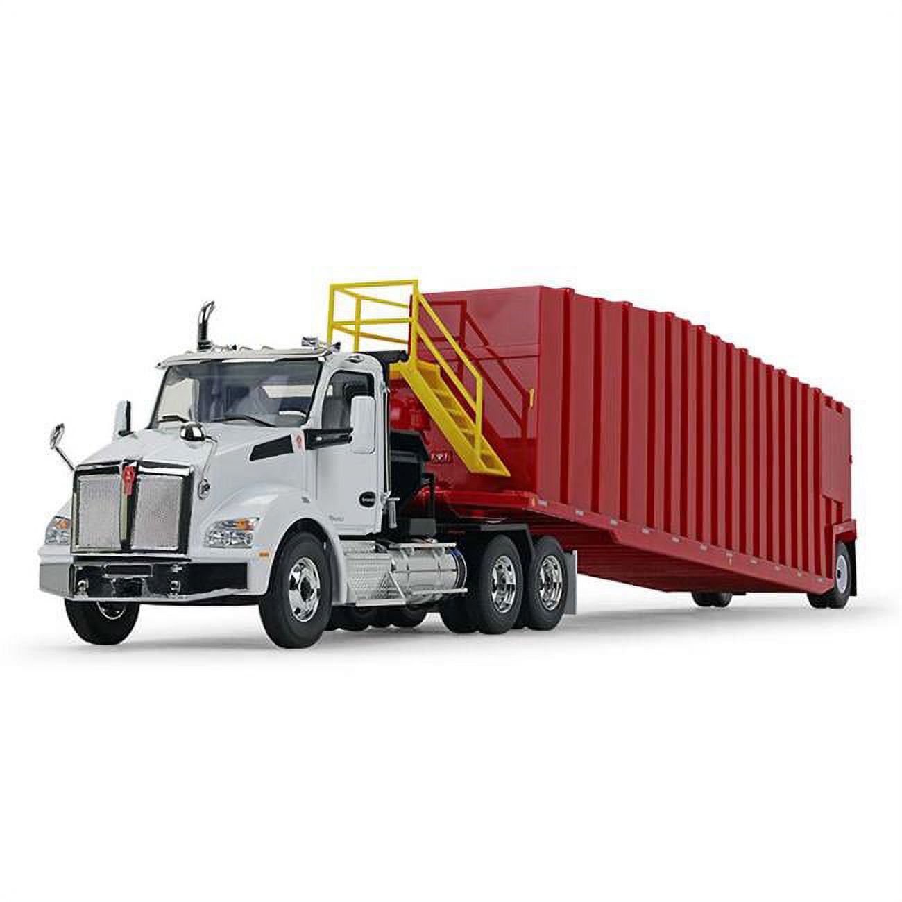First Gear 134 White Kenworth T880 Winch Truck w Viper Red Pinnacle Frac Tank Trailer 10-4275