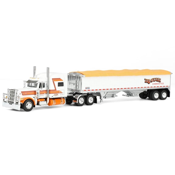 First Gear 1/64 Peterbilt 389 Semi-truck, 43ft Wilson Pacesetter Grain Trailer, Tri-State Commodities, DCP, 60-2347