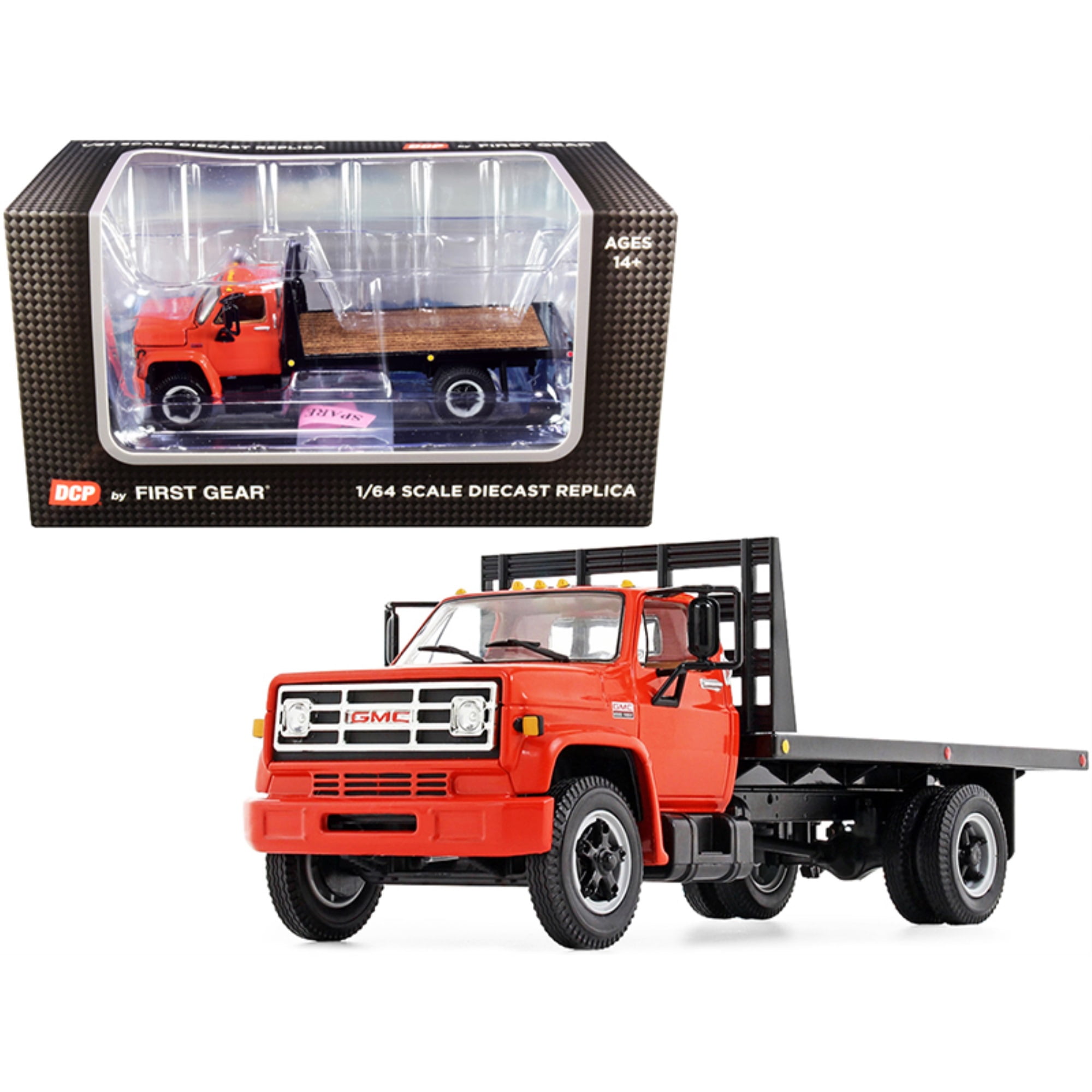 First Gear 600916 GMC 6500 Flatbed Truck Orange 164 Scale Diecast