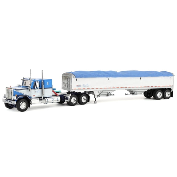 First Gear DCP 1/64 GMC General Flat Top Sleeper Semi Truck with Wilson Pacesetter Grain Trailer, Shupe Bros Trucking 60-2235