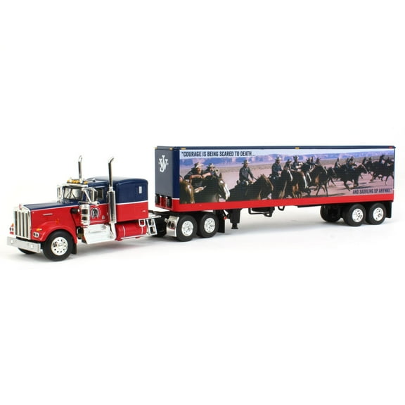 First Gear DCP 1/64 Kenworth W900A 60 Sleeper w/ 40 Vintage Trailer, John Wayne Courage 60-1205