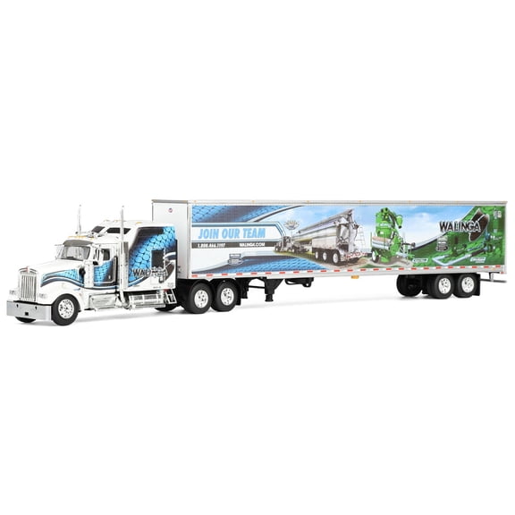 First Gear DCP 1/64 Kenworth W900L Studio Sleeper with 53ft Utility Trailer, Walinga Join Our Team Dealer Exclusive 60-2167