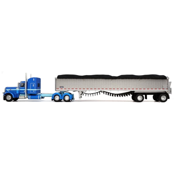 First Gear DCP 1/64 Peterbilt 389 Mid Roof Sleeper Semi Truck with Wilson Patriot 50 Spread-Axle Belt Trailer 60-2224