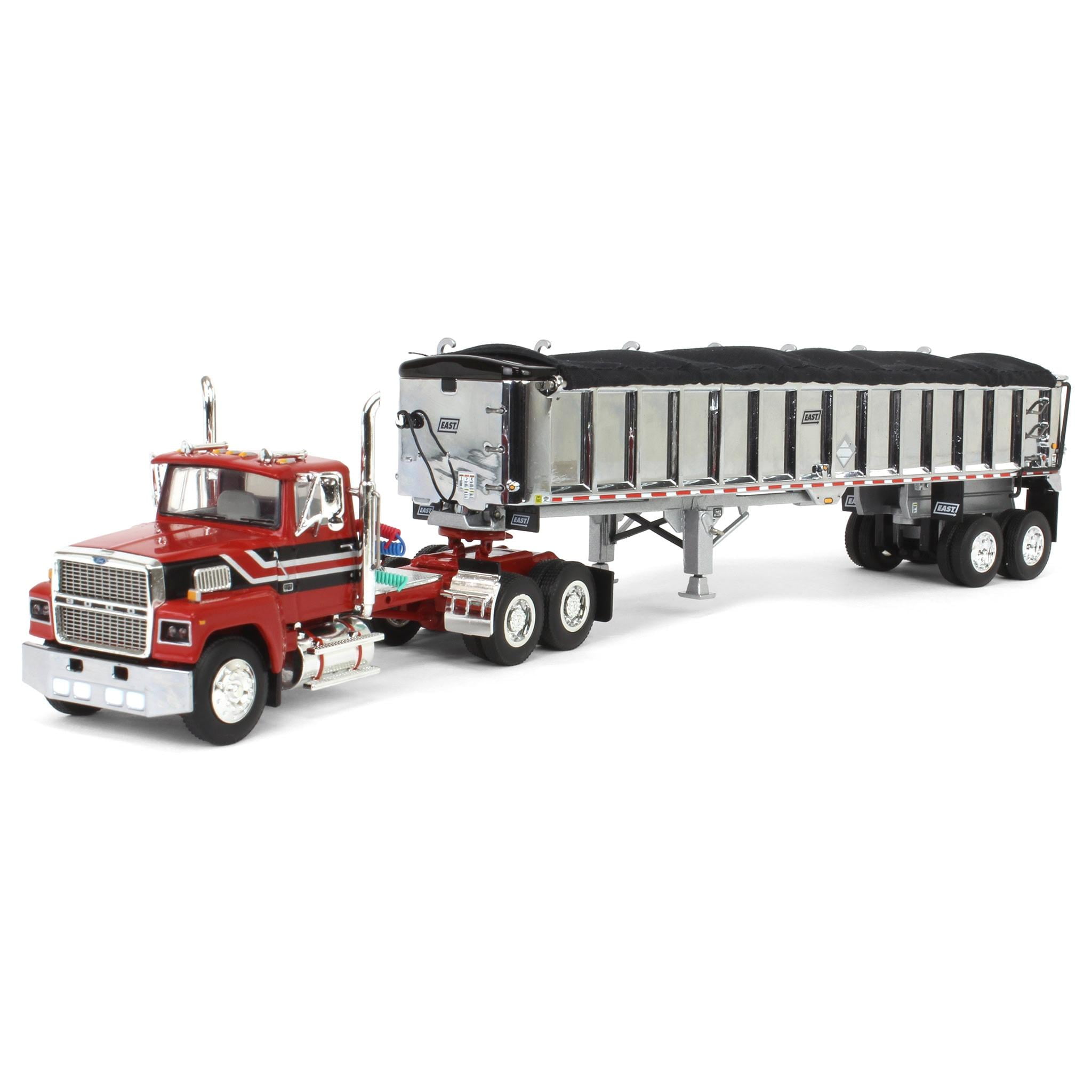 First Gear DCP 1/64 Red & Black Ford LTL 9000 Day Cab w