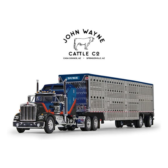 First Gear DCP 1/64 Kenworth W900A Sleeper w/ Wilson Silverstar Livestock Trailer, John Wayne Cattle Co 60-1204