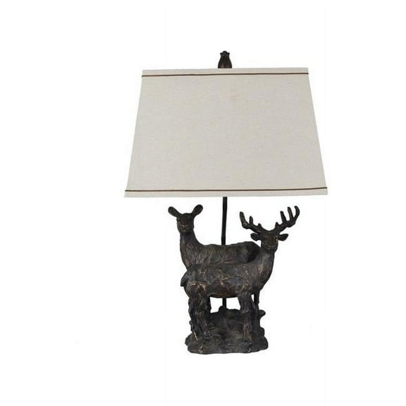 First Glance Table Lamp Brown Resin 30"Ht. Farmhouse Style