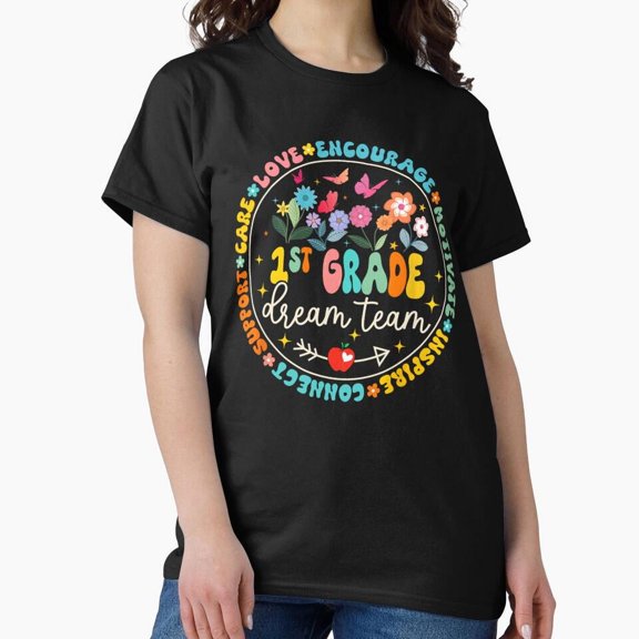 First Grade Dream Team Back To School Retro Groovy T-Shirt