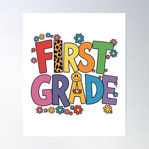 First Grade Poster Wall Art, Modern Wall Decor For Living Room Bedroom, 8x12 UNFRAMED