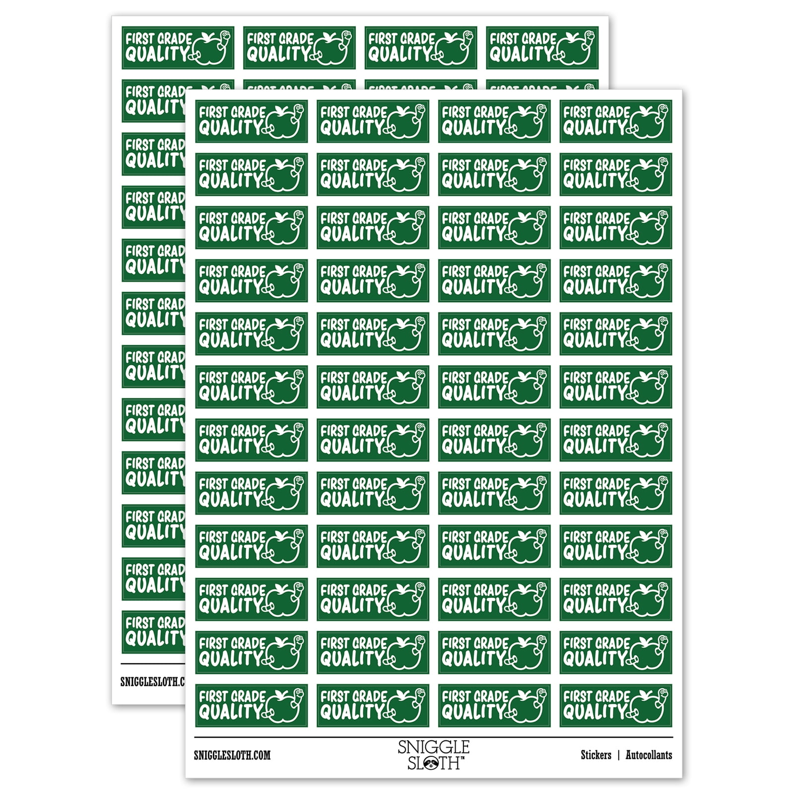 First Grade Quality Teacher Student School Sticker Set - Dark Green ...