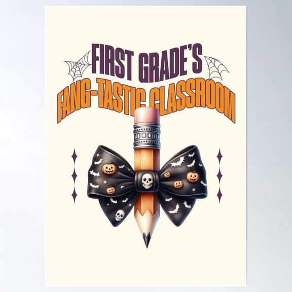 First Grade’S Fang-Tastic Classroom Poster Wall Art, Modern Wall Decor For Living Room Bedroom, 8x12 UNFRAMED